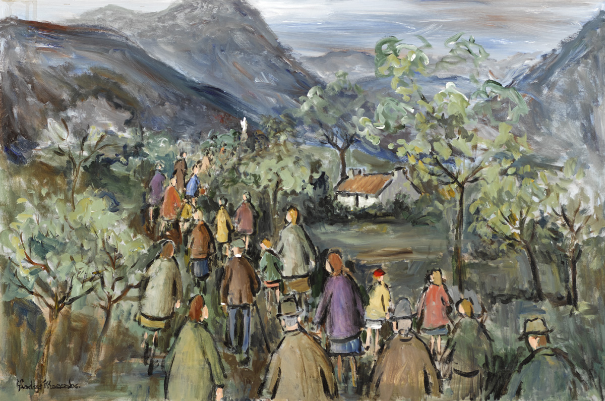 PILGRIMAGE, CROAGH PATRICK, COUNTY MAYO by Gladys Maccabe sold for 4,000 at Whyte's Auctions