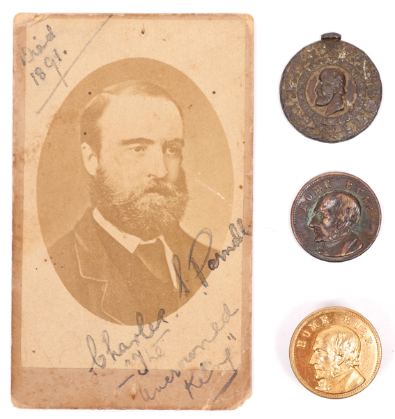 Charles Stewart Parnell, commemorative medal and a Carte de Cabinet at Whyte's Auctions