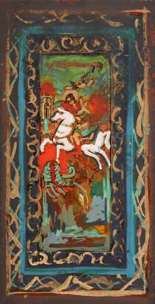 ICON, ST. GEORGE & THE DRAGON by Markey Robinson sold for 280 at Whyte's Auctions