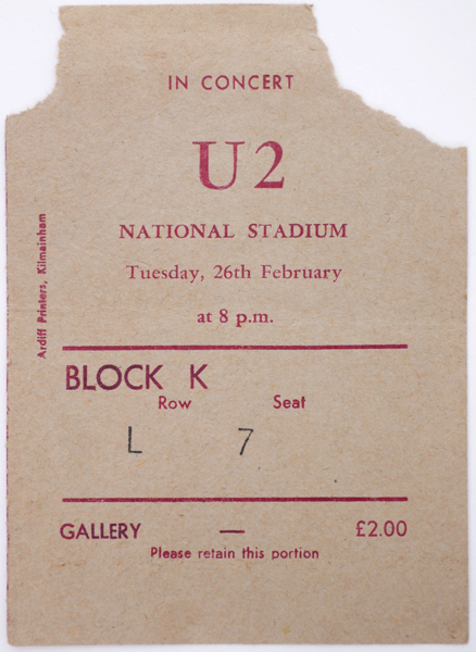 1980, 26th February. U2 at the National Stadium, Dublin, the night the band signed to Island Records. at Whyte's Auctions