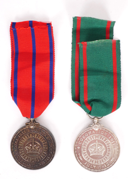 1911 Royal Irish Constabulary, George V Coronation and Visit to Ireland medals. at Whyte's Auctions