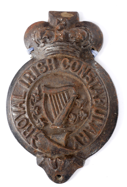 Late 19th century Royal Irish Constabulary cast iron plaque. at Whyte's Auctions