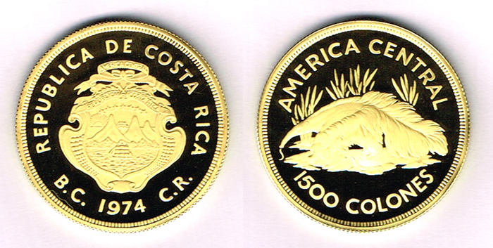 Costa Rica. 1974 Conservation gold and silver proofs. at Whyte's Auctions