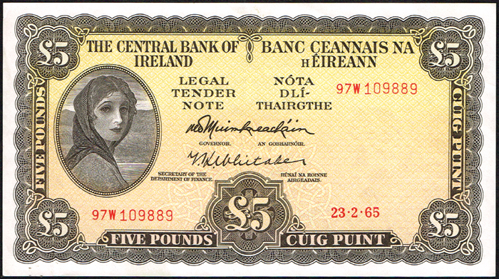 Central Bank 'Lady Lavery' Five Pounds collection 1965-66 at Whyte's Auctions