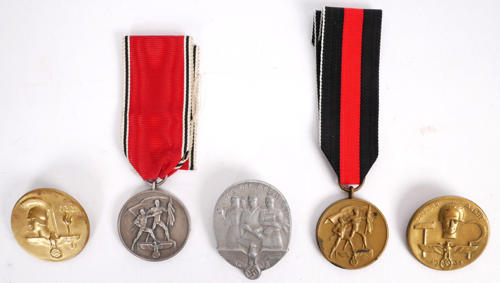 1933-1938 German Anschluss and Sudetenland medals and three National Socialist 'Day' badges. at Whyte's Auctions