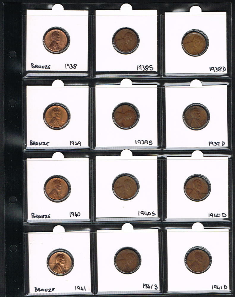 USA. Collection in album of one cent coins, 1907-2003 including mint mark variations. at Whyte's Auctions