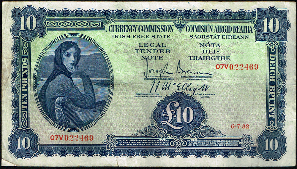 Currency Commission 'Lady Lavery' Ten Pounds 6-7-32 at Whyte's Auctions