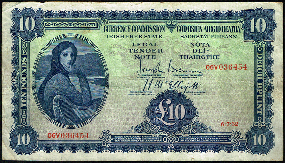 Currency Commission `Lady Lavery` Ten Pounds 6-7-32 at Whyte's Auctions