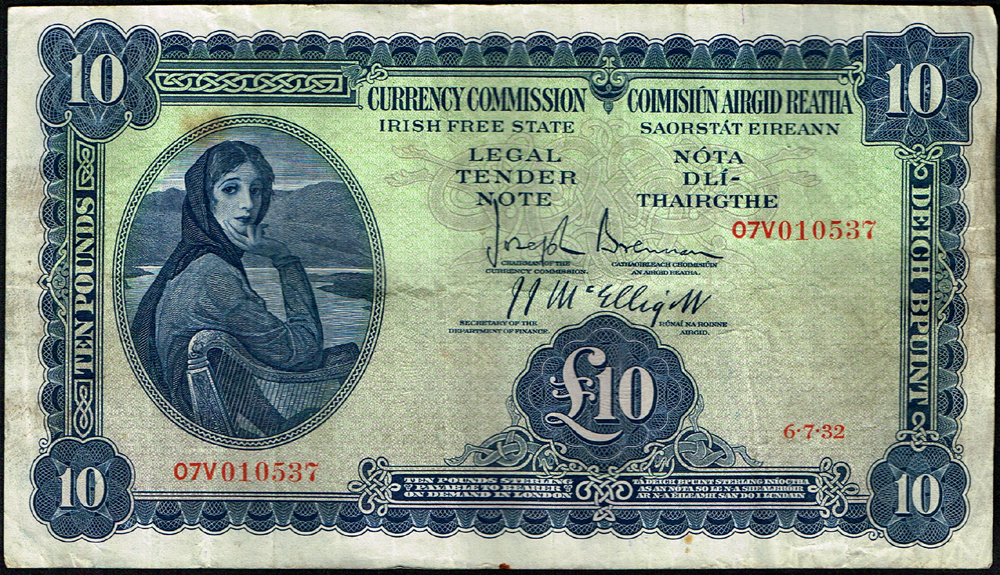 Currency Commission 'Lady Lavery' Ten Pounds 6-7-32 at Whyte's Auctions