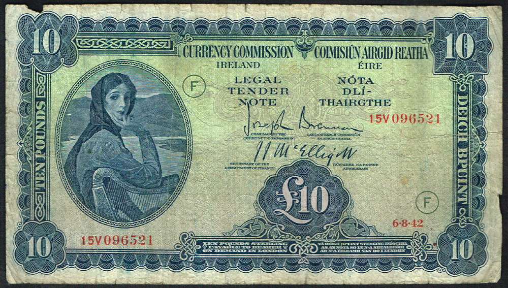 Currency Commission 'Lady Lavery' War Code Ten Pounds 6-8-42 at Whyte's Auctions