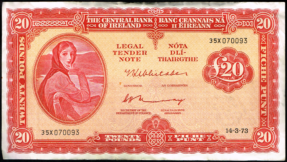 Central Bank 'Lady Lavery' Twenty Pounds, Ten Pounds and Five Pounds. at Whyte's Auctions
