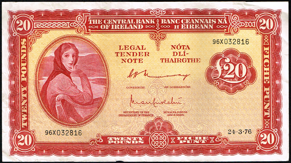 Central Bank 'Lady Lavery' Twenty Pounds pair 1976 at Whyte's Auctions