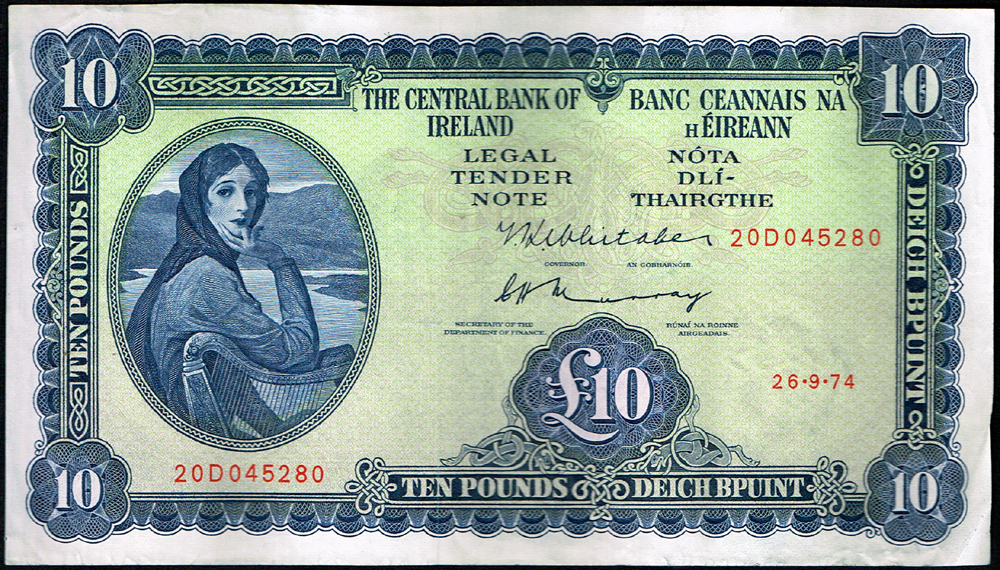 Central Bank 'Lady Lavery' Ten Pounds collection 1974-76 at Whyte's Auctions