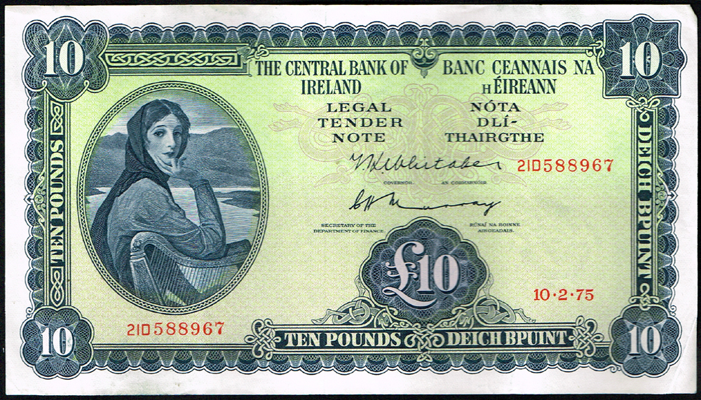 Central Bank 'Lady Lavery' Ten Pounds collection 1975-76 at Whyte's Auctions