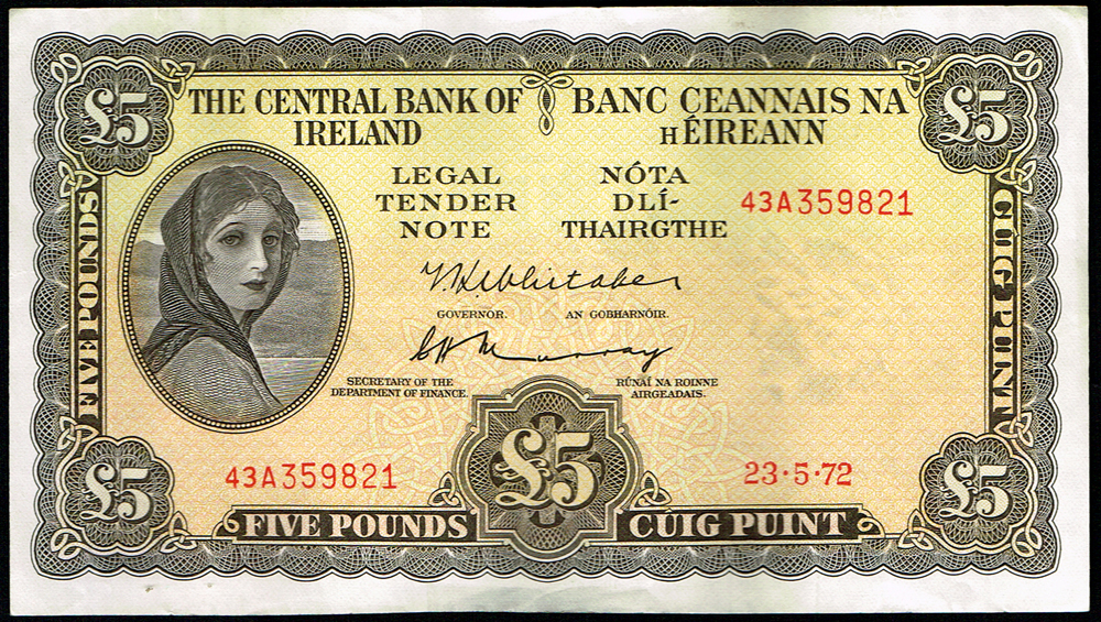 Central Bank 'Lady Lavery' Five Pounds collection 1972-75 at Whyte's Auctions
