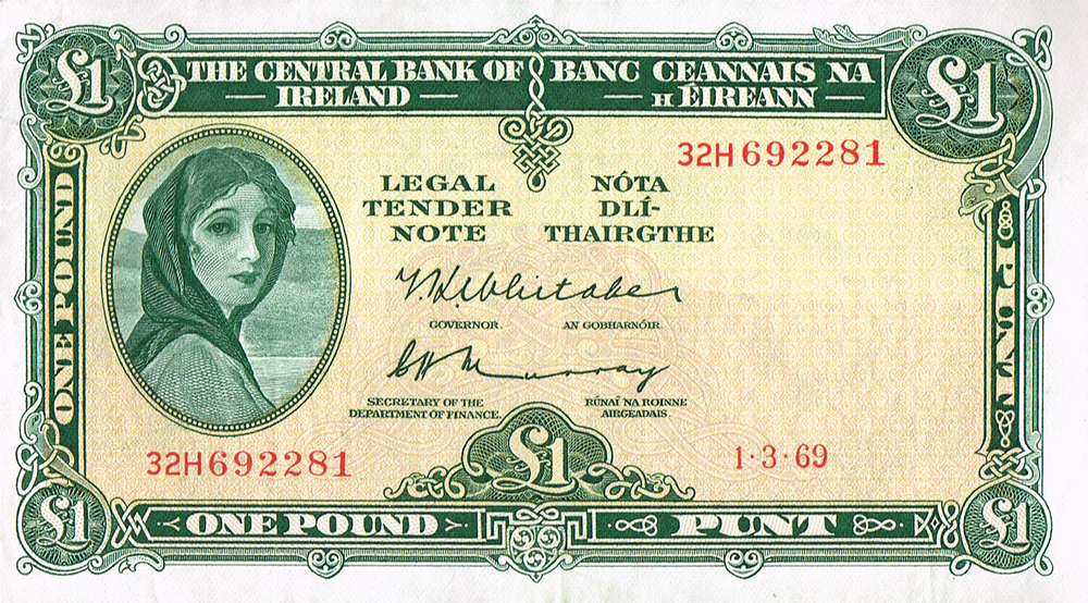 Central Bank 'Lady Lavery' One Pound, 1969-1972 collection. at Whyte's Auctions