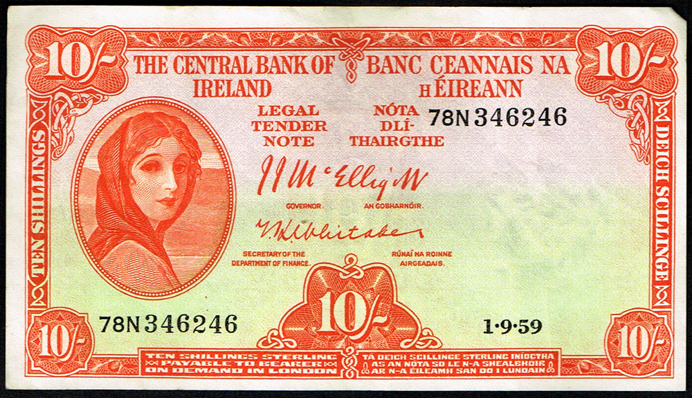 Central Bank 'Lady Lavery' One Pound and Ten Shillings collection. at Whyte's Auctions