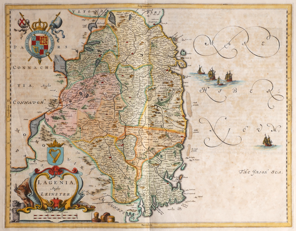 1654 Map of Leinster by Joan Blaeu. at Whyte's Auctions