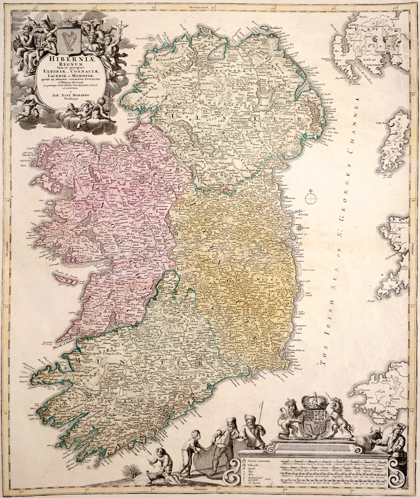 1746, Map of Ireland by Johann Baptiste Homann. at Whyte's Auctions
