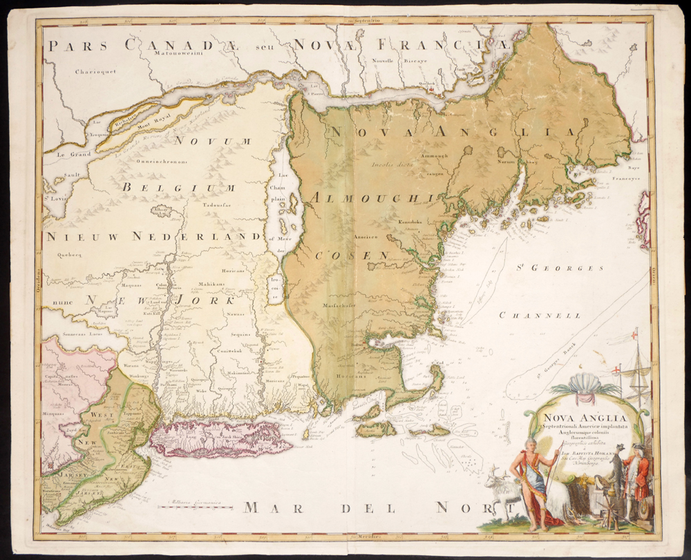 1720 Map of New England by Johannes Baptista Homann. at Whyte's Auctions