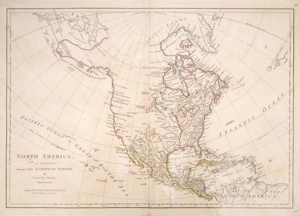 1774 North America as Divided amongst the European Powers. at Whyte's Auctions