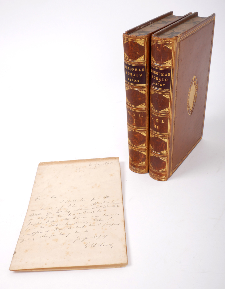 Lecky, William Edward Hartpole. History of European Morals and an autograph signed letter. at Whyte's Auctions