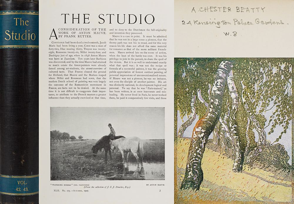 Holme, Charles (Ed.)  The Studio. Alfred Chester Beatty's personal bound set and books from his library. at Whyte's Auctions