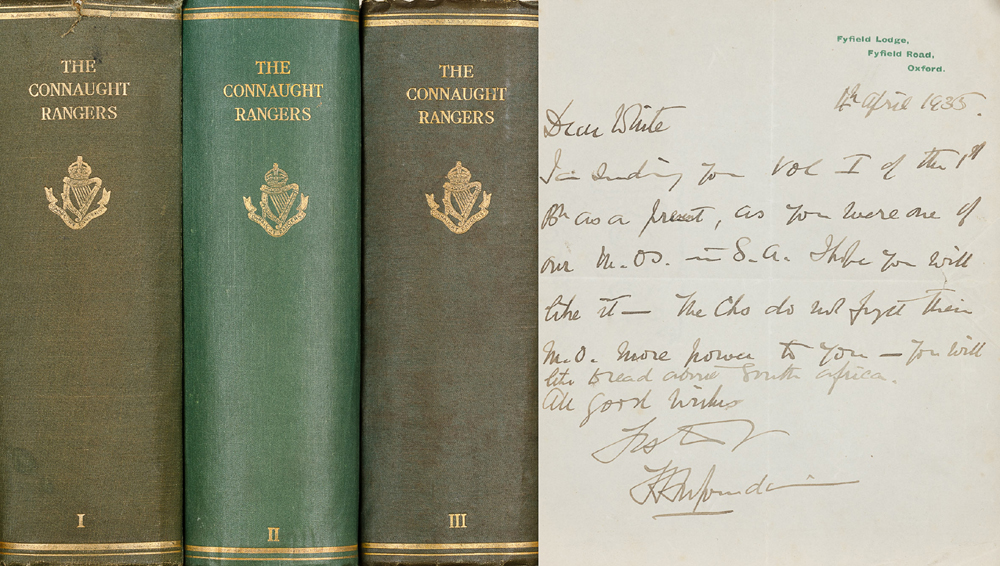 Jourdain, Lt. Colonel H. F. N. / Fraser, Edward. The Connaught Rangers, including signed autograph at Whyte's Auctions