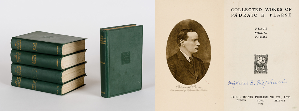 Pearse, Pdraic H.  Collected Works of Pdraic H. Pearse.  Signed by amon de Valera and Margaret Mary Pearse at Whyte's Auctions