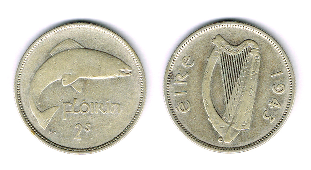 Florin, 1943. Ireland's rarest issued coin, the key date for the complete collection. at Whyte's Auctions