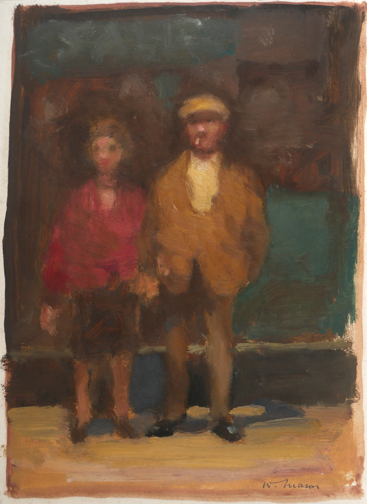 TWO FIGURES IN AN ALLEY, COUPLE WAITING and FIGURE IN THE PARK (SET OF THREE) by William Mason (1906-2002) at Whyte's Auctions