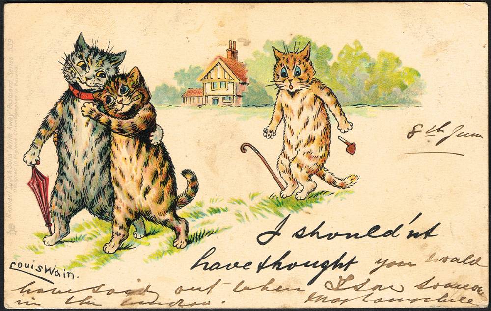 Postcards. Louis Wain, small collection. (8) at Whyte's Auctions