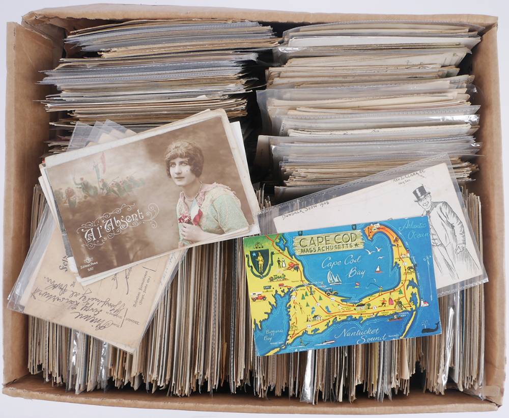Postcards. Mixed lot in box, mainly early 20th Century. (2800+) at Whyte's Auctions