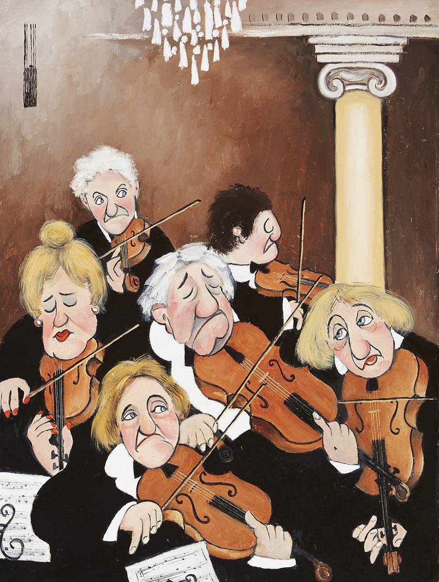 L'ORCHESTRA by John Schwatschke sold for 500 at Whyte's Auctions