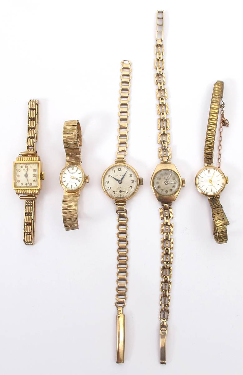 Gold cased wristwatches. at Whyte's Auctions