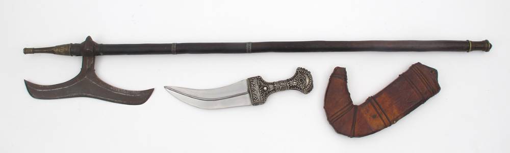 North African horseman's axe and jambiya. at Whyte's Auctions