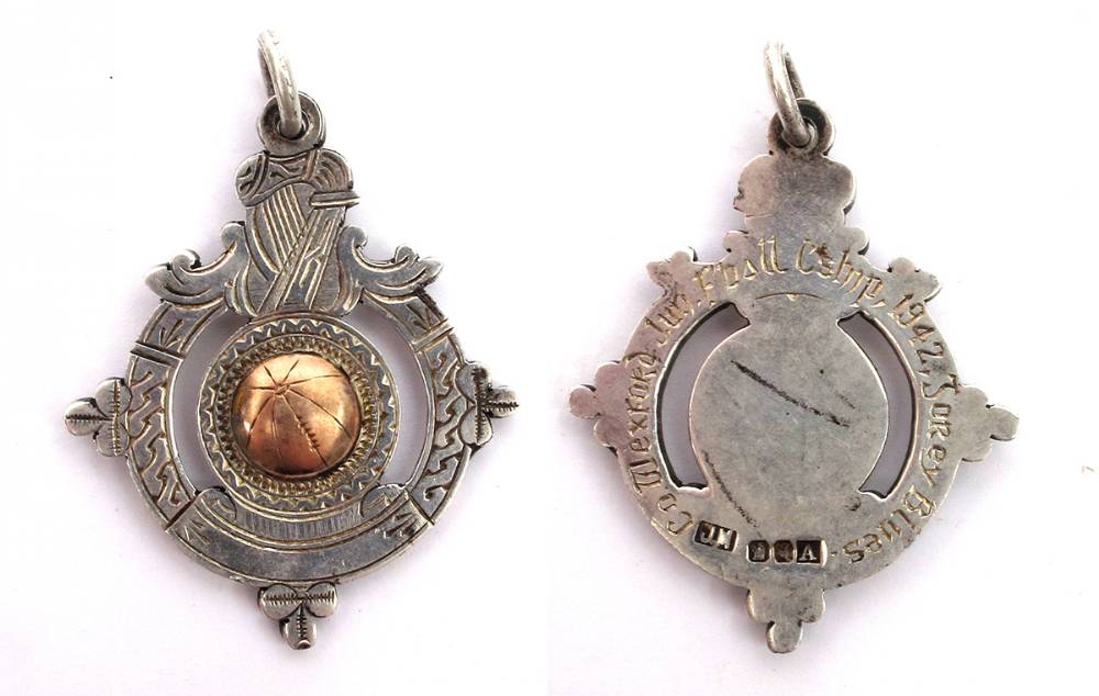 GAA 1942 Wexford Junior Football Championship silver and gold medal. at Whyte's Auctions