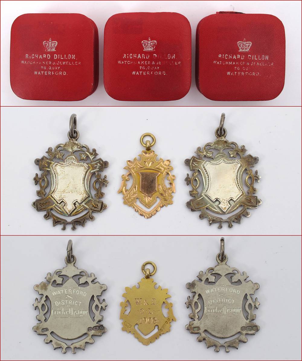 Cricket 1902-1903 Waterford and District Cricket League medals. at Whyte's Auctions
