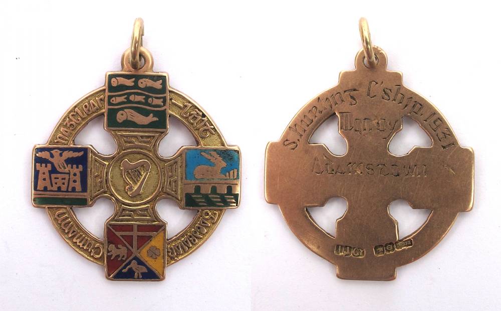 GAA 1931 Wexford Senior Hurling Championship 9ct gold winner's medal. at Whyte's Auctions