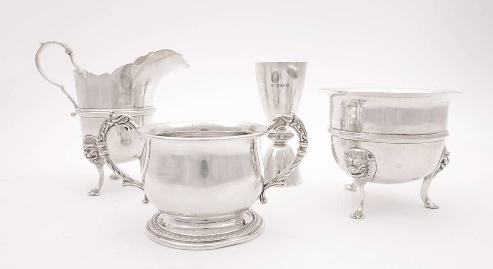 Early 20th century Irish silver sugar bowl and creamer, by Charles Lambe. at Whyte's Auctions