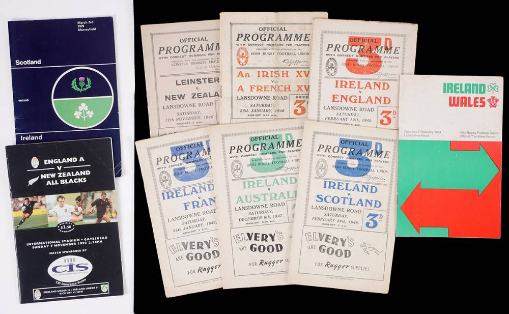 Rugby 1945-1949 Collection of programmes. at Whyte's Auctions