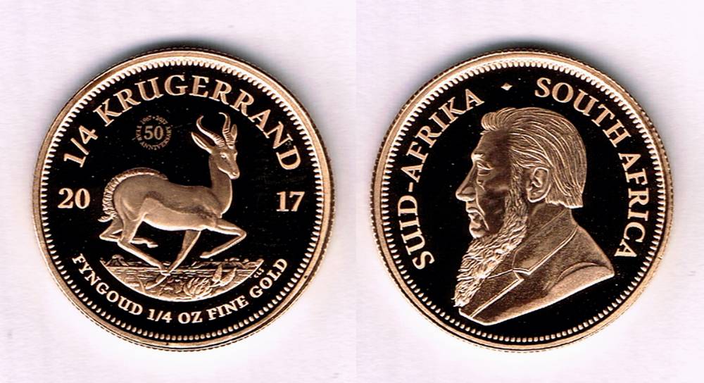 South Africa. Gold proof quarter Krugerrand. at Whyte's Auctions