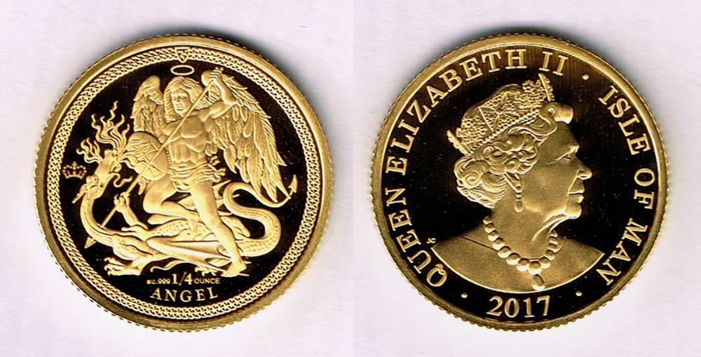 Isle of Man. Gold proof quarter angel. at Whyte's Auctions