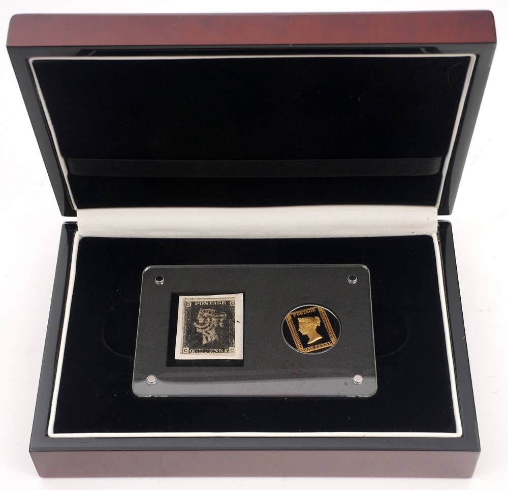 Gibraltar. Gold proof quarter crown commemorating Penny Black stamp, 2015 at Whyte's Auctions