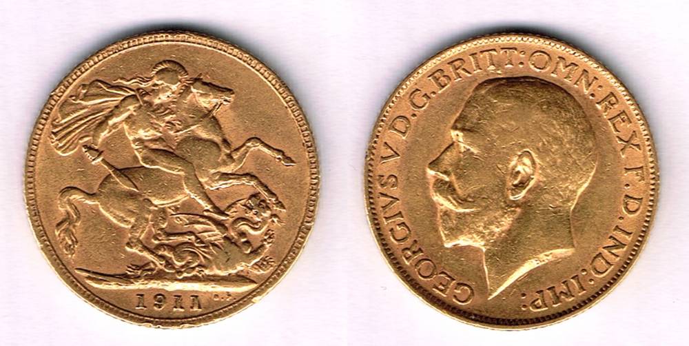 George V gold sovereign, 1911. at Whyte's Auctions
