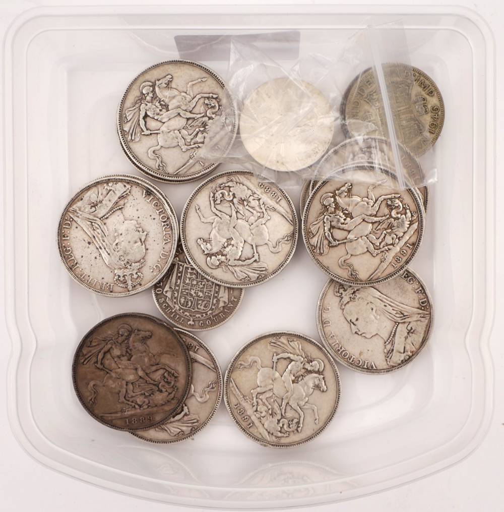 Victoria crowns (12) and other silver. (15) at Whyte's Auctions
