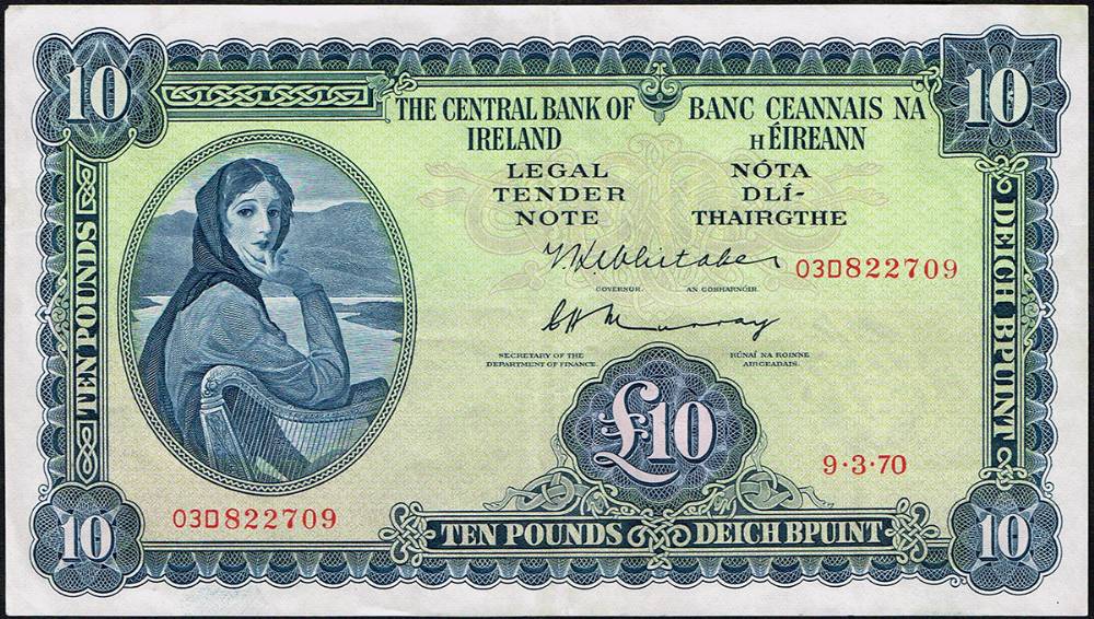 Central Bank 'Lady Lavery' Five Pounds collection, 9-3-70 and 19-5-71. at Whyte's Auctions
