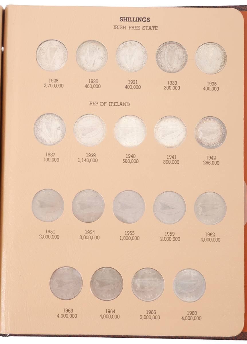 1928-1968 collection of issued Irish threepence, sixpence and shillings in Dansco album. at Whyte's Auctions