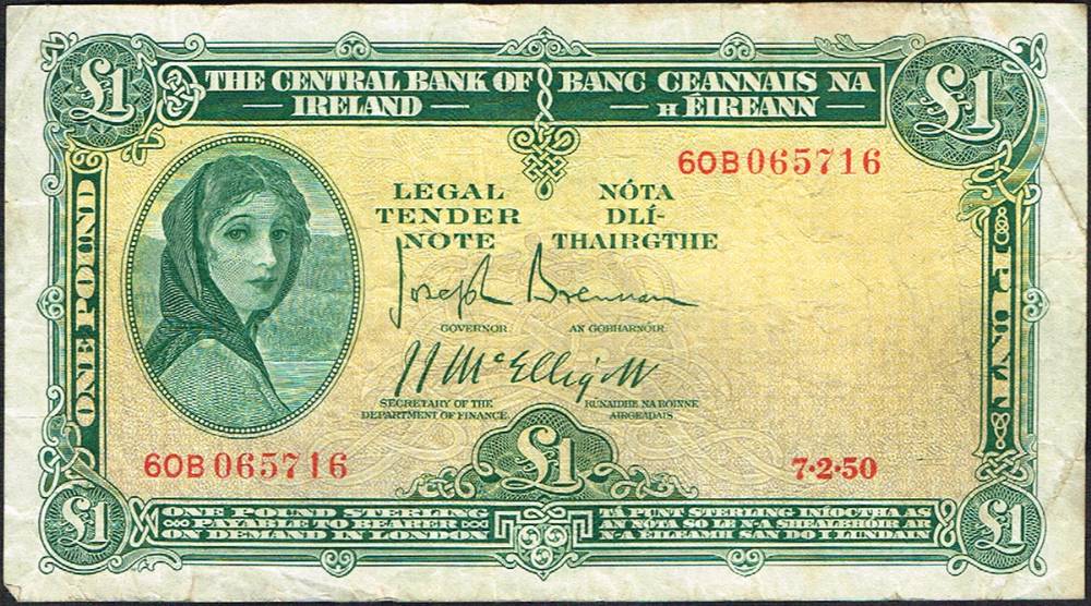 Central Bank 'Lady Lavery' One Pound collection, 1950-51. at Whyte's Auctions