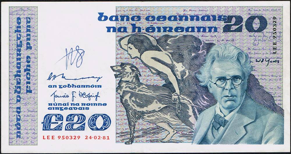 Central Bank of Ireland 'B' Series, Twenty Pounds collection, 1981-83. at Whyte's Auctions